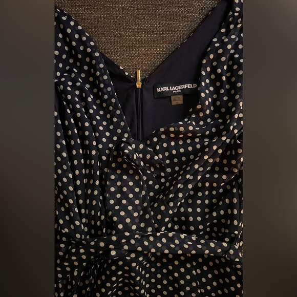 Karl Lagerfeld Polka Dot Wrap dress with tie - Picture 4 of 6